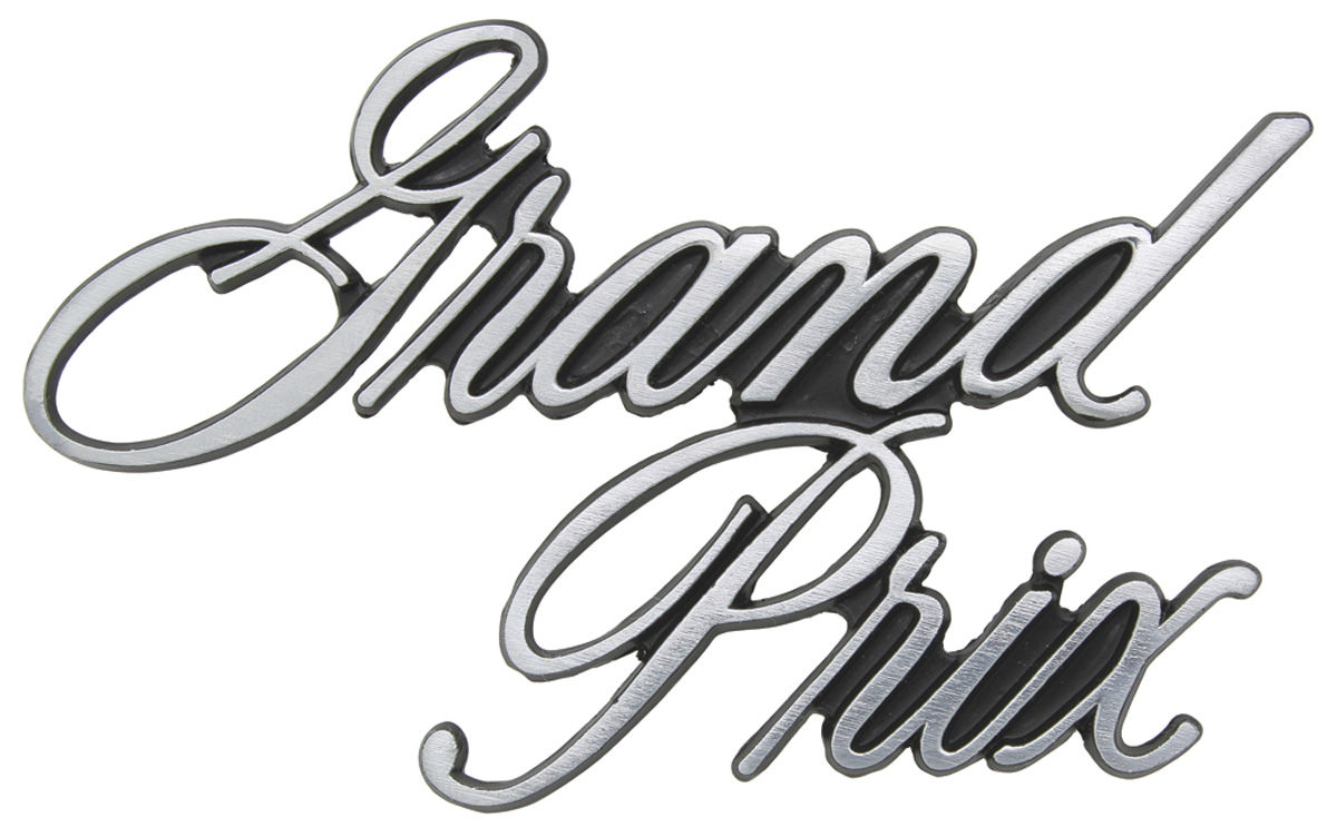 Header Panel Emblem, 1971-72 "Grand Prix" (Script) Fits ...