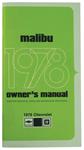 Owners Manual, 1978 Malibu