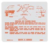 Decal, Jacking Instructions, 1970 Skylark/Special, In Trunk, GM # 1234877