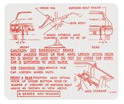 Decal, Jacking Instruction, 1966 Skylark/Special, In Trunk