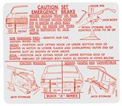 Decal, Jacking Instructions, 1967 Skylark/Special, In Trunk, GM # 1381263