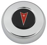 Horn Cap, Grant, Chrome w/Red Pontiac Arrowhead on Black