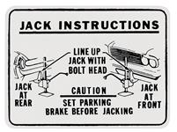 Decal, 62 Pontiac, Jacking Instructions