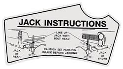 Decal, Jacking Instruction, 1963 Pontiac