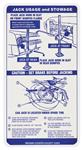 Decal, Jacking Instruction, 1968 Pontiac