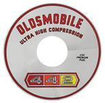 Decal, Air Cleaner, 1965-67 442, Ultra High Compresion, 11 Inch, Silver