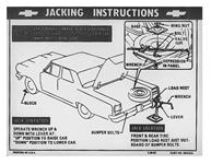 Decal, Jacking Instructions, 1964-66 Chevelle, GM Number: 3841915, Date: 3-26-63