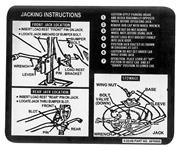 Decal, Jacking Instructions, Early 1970 Chevelle, GM#: 3979905, Dated: 4-22-69