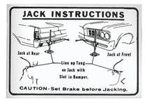 Decal, Jacking Instruction, Early 1964 GTO/Tempest/LeMans