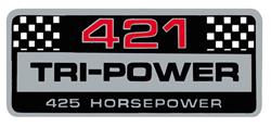 Decal, Valve Cover, "421 Tri-Power 425HP", 1964-66 Pontiac