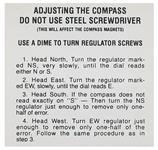 Decal, 59-62 Bonneville Catalina Grand Prix, Compass Instruction