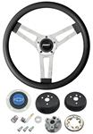 Steering Wheel Kit, Grant Classic 5, 1964-65 Chevrolet, Black w/ Blue Bowtie Cap