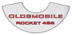 Decal, 69-72 Cutlass, Air Cleaner, Rocket 455, 4bbl