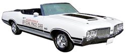 Decal, 70 Cutlass, Stripe Set, 442, Pace Car