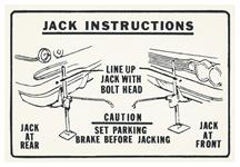 Decal, Jacking Instruction, 1960 Pontiac