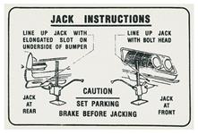 Decal, 61 Pontiac, Jacking Instructions