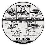 Decal, Jacking Instruction, Early 1966 Pontiac, 6-1/2" Diameter