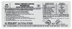 Decal, Emissions, 1973 Pontiac, 400, AT, PG 490151