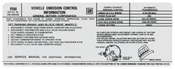 Decal, Emissions, 1975 Pontiac, 455-4V, AT, RM 497722