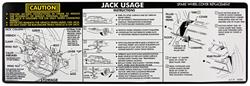 Decal, Jacking Instructions, 1977-83 Malibu Wagon, GM # 472350, Dated: 3-7-77