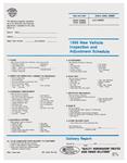 Pre Delivery Sheet, New Car Inspection, 1966 Chevrolet