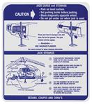 Decal, Jacking Instruction, 1969 GTO/Tempest/Lemans