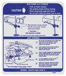 Decal, Jacking Instructions, 1970 GTO/Tempest/LeMans, In Trunk, GM # 481169