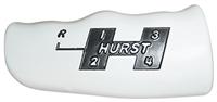 T-Handle, Shifter, White w/Hurst Shift Pattern Logo, 3/8”-16