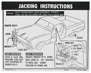 Decal, Jacking Instructions, 1964-66 El Camino, GM#: 3841916, Dated: 3-26-63