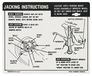 Decal, Jacking Instructions, 1969 El Camino SS, GM Number: 3968579