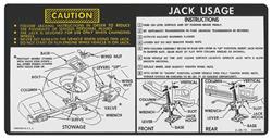 Decal, Jacking Instructions, 1974 Chevelle, GM Number: 340086, Dated: 2-8-73