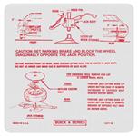 Decal, Jacking Instructions, 1971 Skylark,/Special, In Trunk, GM # 12371-M