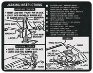 Decal, Jacking Instructions, 1971 Chevelle, GM Number: 3996913, Dated: 5-26-70