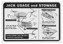 Decal, Jacking Instruction, 1965 GTO/Tempest/LeMans