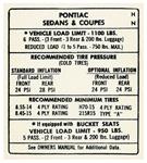 Decal, Tire Pressure, 1968 Pontiac, HN