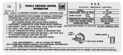 Decal, Emissions, 1971 Cutlass 442, 455-4V/W-30, AT, w/Air Conditioning, OL