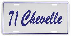 License Plate, Custom, 1971 Chevelle