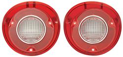 Lens, Back-Up Lamp, w/Trim, 1972 Chevelle, Pair