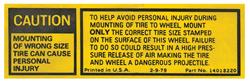 Decal, Aluminum Wheel Caution, 1980-82 El Camino/Monte, In Trunk, 14018220