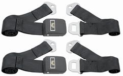 Seat Belts, 1965-66 A-Body, Standard, Black, Pair