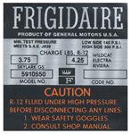 Decal AC Compressor, 1966 Buick Frigidaire, #5910597