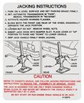 Decal, 1973 Cutlass, Jacking Instructions