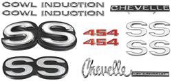 Emblem Kit, 1972 Chevelle Super Sport (SS) 454 'Cowl Induction"