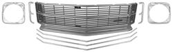 Grille Kit, 1971 Chevelle/El Camino, Silver, 6pc, Deluxe