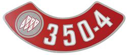 Decal, Air Cleaner, 1968-72 Buick, Rounded "350-4" w/Tri-Shield