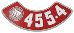 Decal, Air Cleaner, 1969-74 Buick, Rounded "455-4" w/Tri-Shield