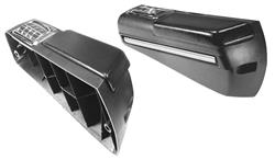 Armrest Base/Pad, Rear, 1968-69 Chev/Olds/Pont, Black w/Chrome Trim & Ash Trays