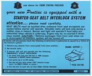 Sleeve, Seat Belt/Ignition Lock, 1974 Grand Prix, On Sun Visor, #496015