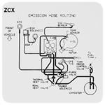 Decal, Emissions Hose Routing, 1987 Monte Carlo, 305, AT/MT, Calif. ZCX