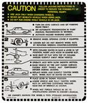 Decal, 1975-77 Cutlass, Jacking Instructions, Exc. CNV/WGN